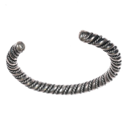 6.12" Heavy Navajo sterling twisted wire cuff bracelet - Estate Fresh Austin