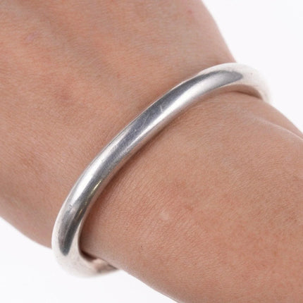 6.12" Heavy vintage Native American Sterling and coral bracelet - Estate Fresh Austin