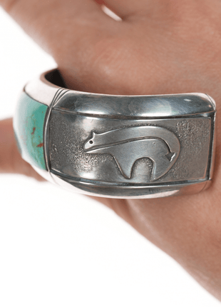 6 1/8" JPS Native American channel inlay sterling cuff bracelet - Estate Fresh Austin