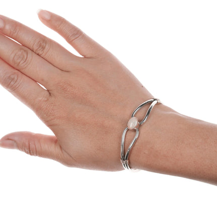 6.12" Lee Bennett Navajo 14k/Sterling and Opal cuff bracelet - Estate Fresh Austin