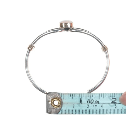 6.12" Lee Bennett Navajo 14k/Sterling and Opal cuff bracelet - Estate Fresh Austin