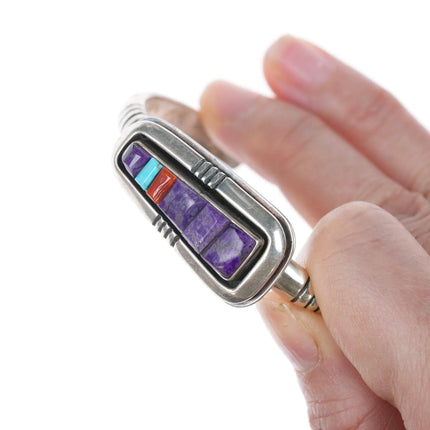 6.12" Leroy Begay Navajo sterling Multi-cobblestone bracelet - Estate Fresh Austin