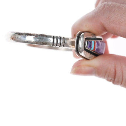 6.12" Leroy Begay Navajo sterling Multi-cobblestone bracelet - Estate Fresh Austin