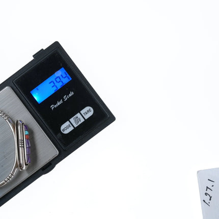 6.12" Leroy Begay Navajo sterling Multi-cobblestone bracelet - Estate Fresh Austin