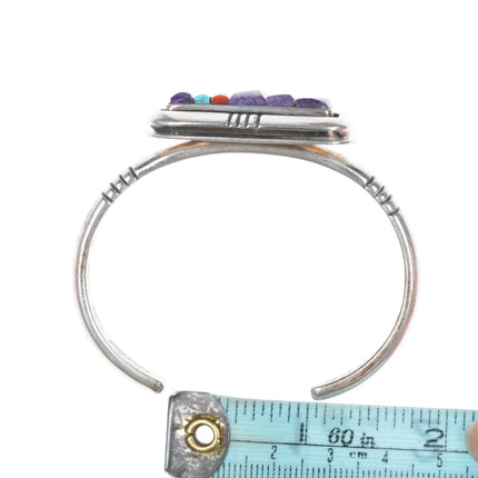 6.12" Leroy Begay Navajo sterling Multi-cobblestone bracelet - Estate Fresh Austin