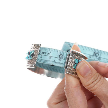 6.12" Lloyd Tsalabutie Zuni sterling coral needlepoint turquoise cuff bracelet - Estate Fresh Austin