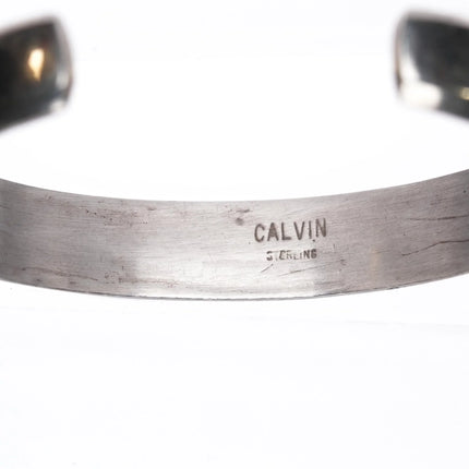 6.12" Marlene Watson Navajo - Calvin Begay channel inlay sterling cuff bracelet - Estate Fresh Austin
