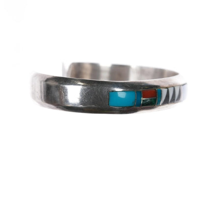 6.12" Marlene Watson Navajo - Calvin Begay channel inlay sterling cuff bracelet - Estate Fresh Austin