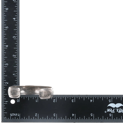 6.12" Nakai Vintage Navajo chip inlay sterling cuff bracelet - Estate Fresh Austin