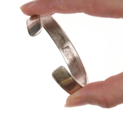 6.12" Overlay Sterling southwestern cuff bracelet - Estate Fresh Austin