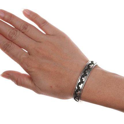 6.12" Overlay Sterling southwestern cuff bracelet - Estate Fresh Austin