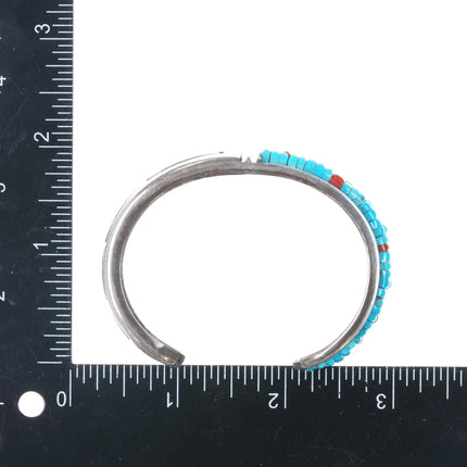 6.12" Pete Sierra Navajo sterling cobblestone turquoise cuff bracelet - Estate Fresh Austin