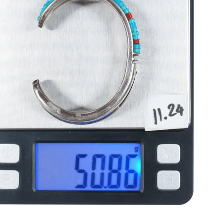 6.12" Pete Sierra Navajo sterling cobblestone turquoise cuff bracelet - Estate Fresh Austin