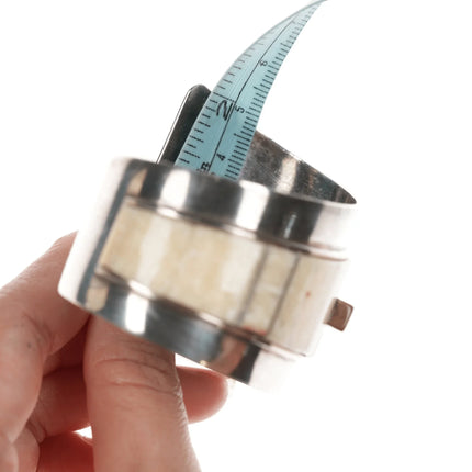 6.12" Southwestern Modernist Jack Woolsey Agatized Coral/jasper cuff bracelet - Estate Fresh Austin