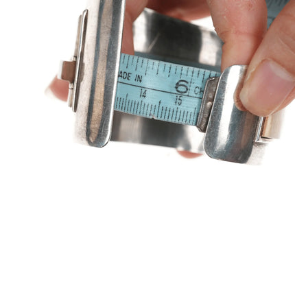 6.12" Southwestern Modernist Jack Woolsey Agatized Coral/jasper cuff bracelet - Estate Fresh Austin