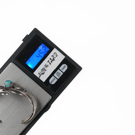 6.12" Vintage Native American cast silver and turquoise cuff bracelet - Estate Fresh Austin