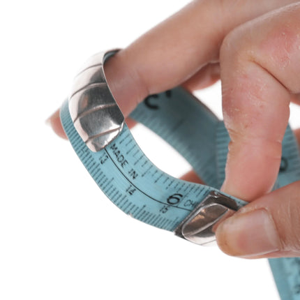 6.12" Vintage Native American chiseled silver cuff bracelet - Estate Fresh Austin