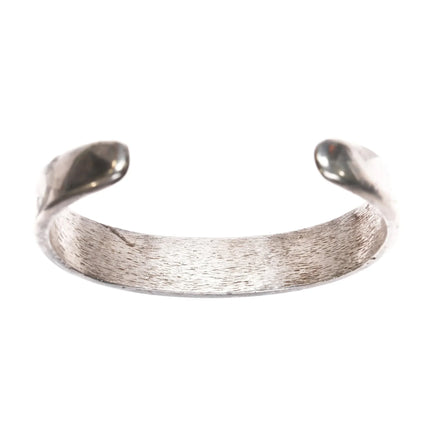 6.12" Vintage Native American sterling turquoise channel inlay cuff bracelet - Estate Fresh Austin