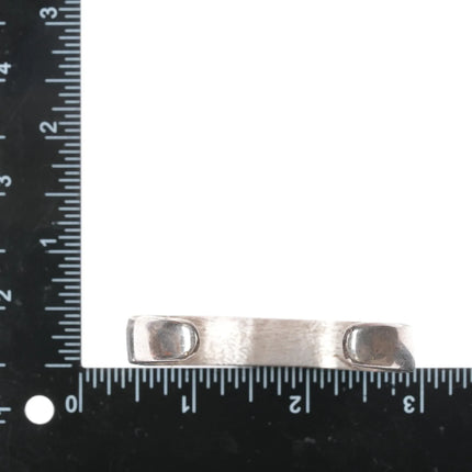 6.12" Vintage Native American sterling turquoise channel inlay cuff bracelet - Estate Fresh Austin