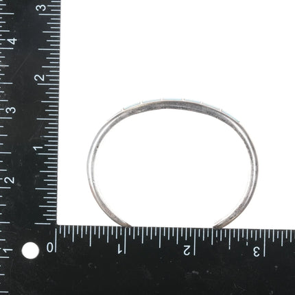 6.12" Vintage Native American sterling turquoise channel inlay cuff bracelet - Estate Fresh Austin