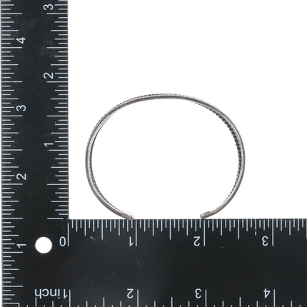 6.12" Vintage Navajo sterling stamped twisted wire cuff bracelet - Estate Fresh Austin