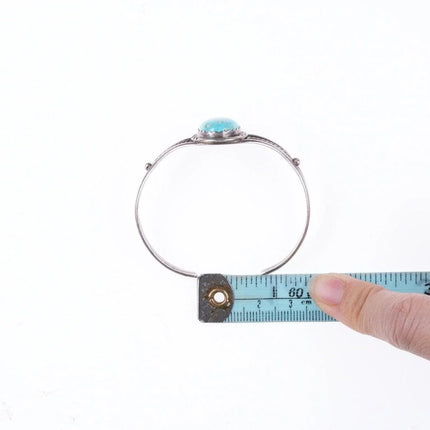 6.12" Vintage Navajo sterling turquoise bracelet - Estate Fresh Austin