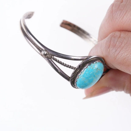 6.12" Vintage Navajo sterling turquoise bracelet - Estate Fresh Austin