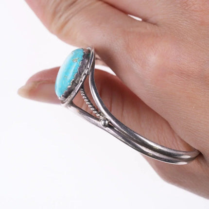 6.12" Vintage Navajo sterling turquoise bracelet - Estate Fresh Austin