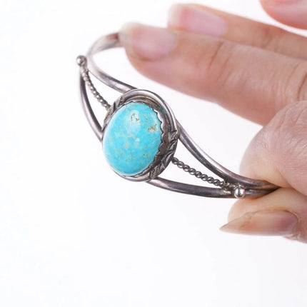 6.12" Vintage Navajo sterling turquoise bracelet - Estate Fresh Austin