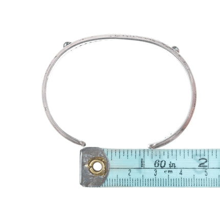 6.12" Vintage Navajo twisted wire silver cuff bracelet - Estate Fresh Austin