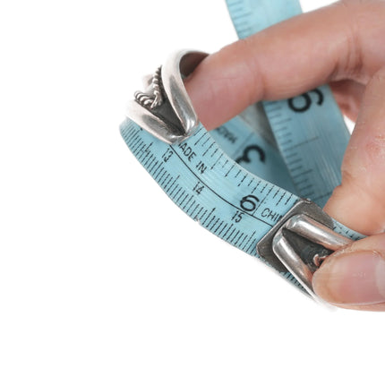 6.12" Vintage Zuni Turquoise and shell inlay cuff bracelet - Estate Fresh Austin