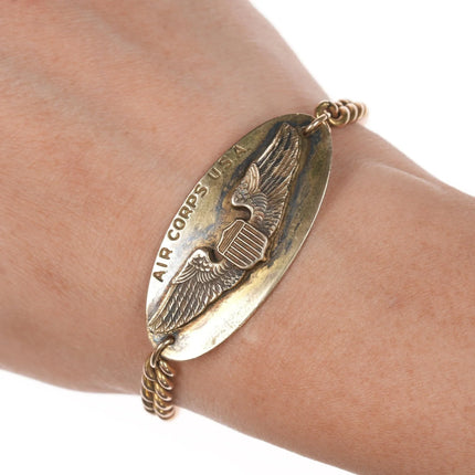 6" 1942 US Air Corps gold filled sweetheart bracelet - Estate Fresh Austin