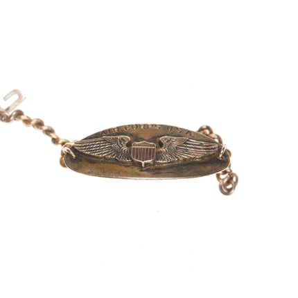 6" 1942 US Air Corps gold filled sweetheart bracelet - Estate Fresh Austin