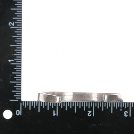 6" 1970's Sturdy Navajo sterling chip inlay slim cuff bracelet - Estate Fresh Austin
