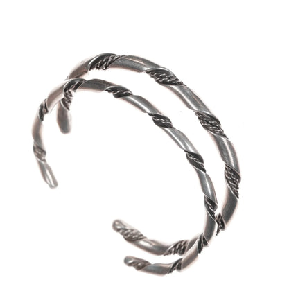 6" 2 Stacking Navajo twisted wire cuff bracelets - Estate Fresh Austin