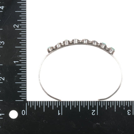 6" 30's-40's zuni hand cut turquoise sterling snake eye cuff bracelet - Estate Fresh Austin