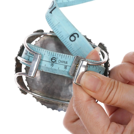 6.375" 1940's Large Zuni sterling turquoise cluster cuff bracelet - Estate Fresh Austin