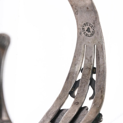 6.375" 1950's Bell Trading Post sterling and turquoise Fred Harvey Cuff Bracelet - Estate Fresh Austin