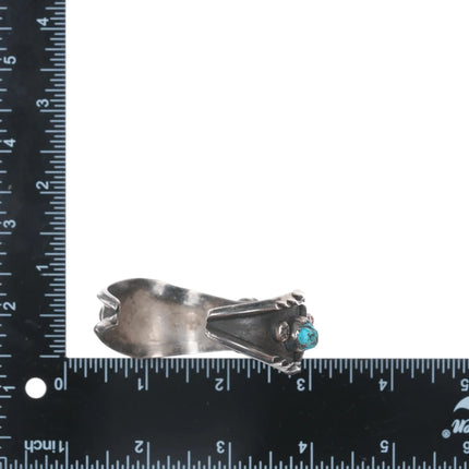 6.375" 1970's Native American sterling, turquoise, and coral cuff bracelet - Estate Fresh Austin