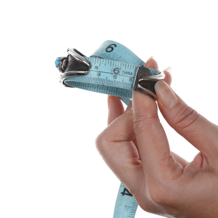 6.375" 1970's Native American sterling, turquoise, and coral cuff bracelet - Estate Fresh Austin