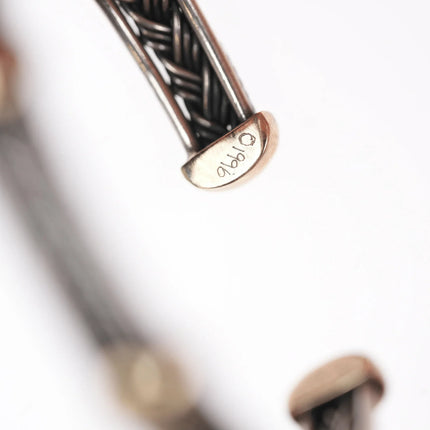 6.375" 1996 Ron Rizzo 14k/Sterling woven cuff bracelet - Estate Fresh Austin