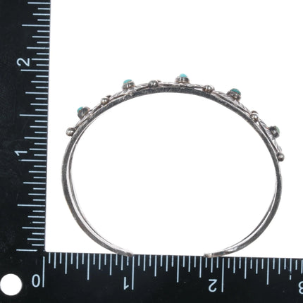 6.375" 20's-30's Navajo ingot silver conchos snake eye turquoise cuff bracelet - Estate Fresh Austin