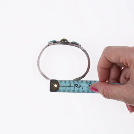 6.375" 20's-30's Navajo Sandcast silver bracelet - Estate Fresh Austin