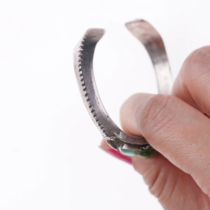 6.375" 20's-30's Navajo Sandcast silver bracelet - Estate Fresh Austin