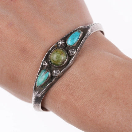 6.375" 20's-30's Navajo Sandcast silver bracelet - Estate Fresh Austin