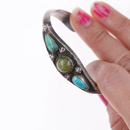 6.375" 20's-30's Navajo Sandcast silver bracelet - Estate Fresh Austin