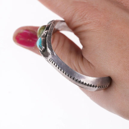 6.375" 20's-30's Navajo Sandcast silver bracelet - Estate Fresh Austin