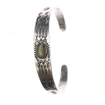 6.375" 30's-40's Fred Harvey sterling and turquoise cuff bracelet - Estate Fresh Austin
