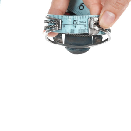 6.375" 30's-40's Native American Silver Agate twisted wire cuff bracelet - Estate Fresh Austin