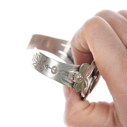 6.375" 40's-50's Bell trading post agate sterling bracelet - Estate Fresh Austin